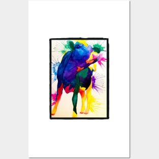 Color Splash Cow Posters and Art